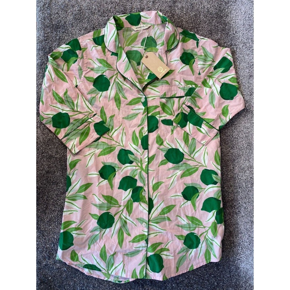 Print Fresh Nightgown Sleep Shirt Womens XS Pink Botanical Pajamas NWT
